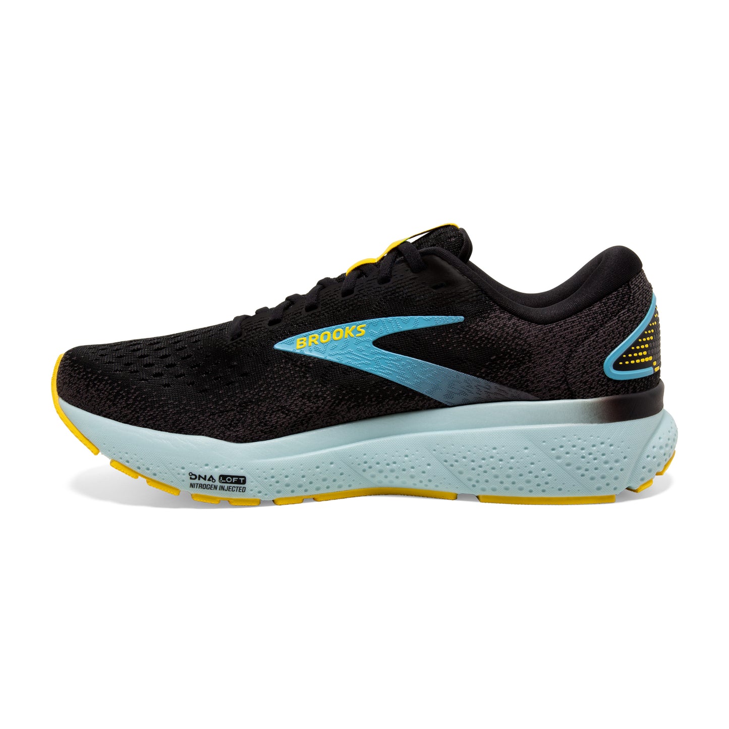 Men's Brooks Ghost 16 Black/Forged Iron/Blue