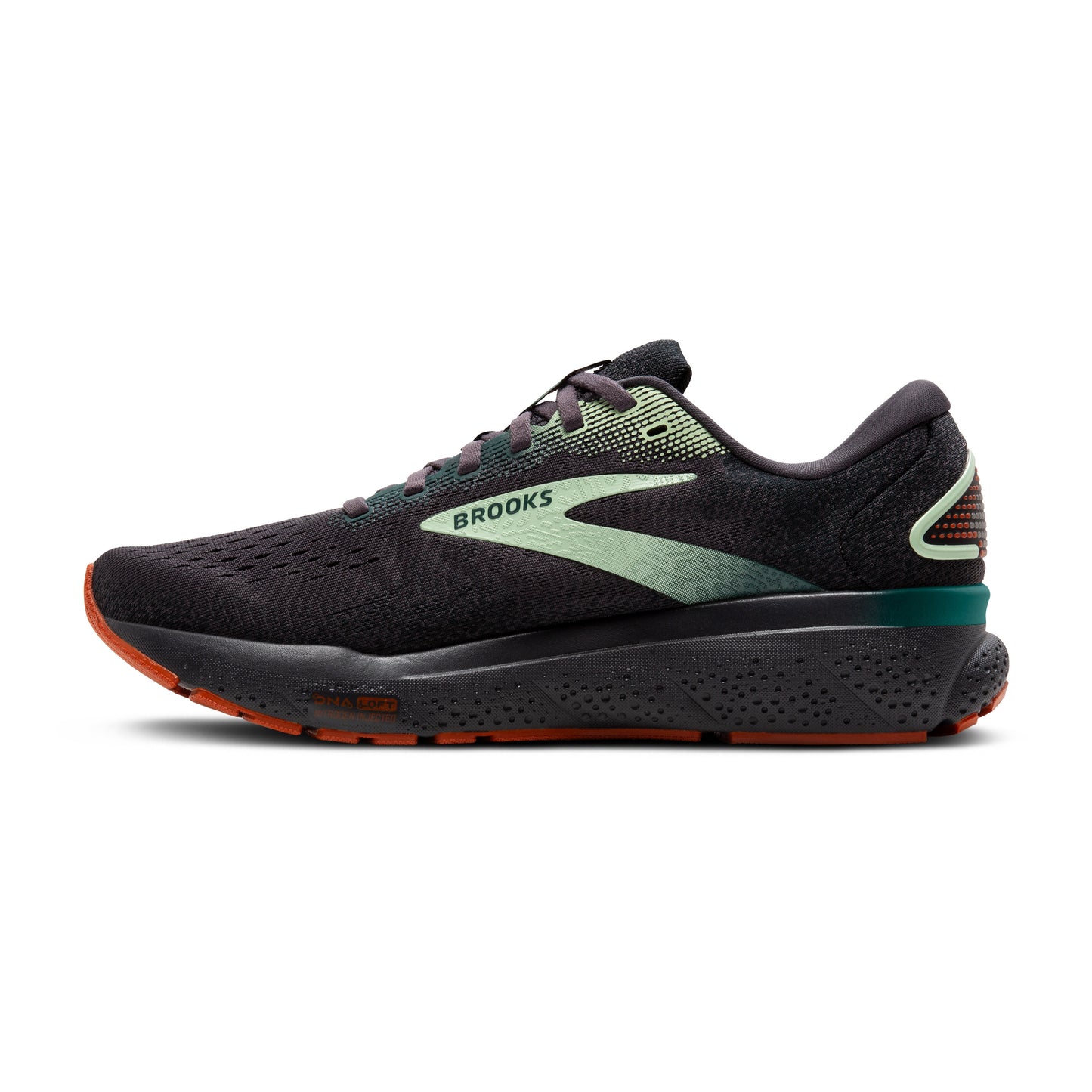 Men's Brooks Ghost 16 Blackened Pearl/June Bug/Green