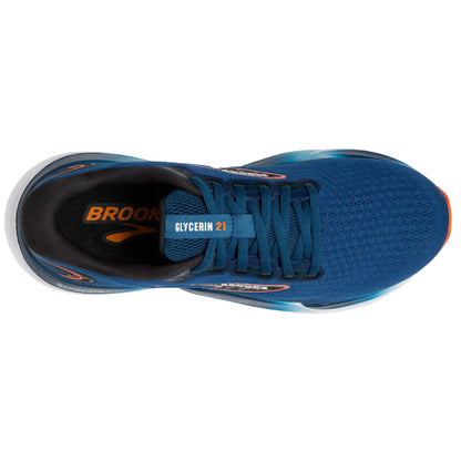 Men's Brooks Glycerin 21 Blue Opal/Black/Nasturtium