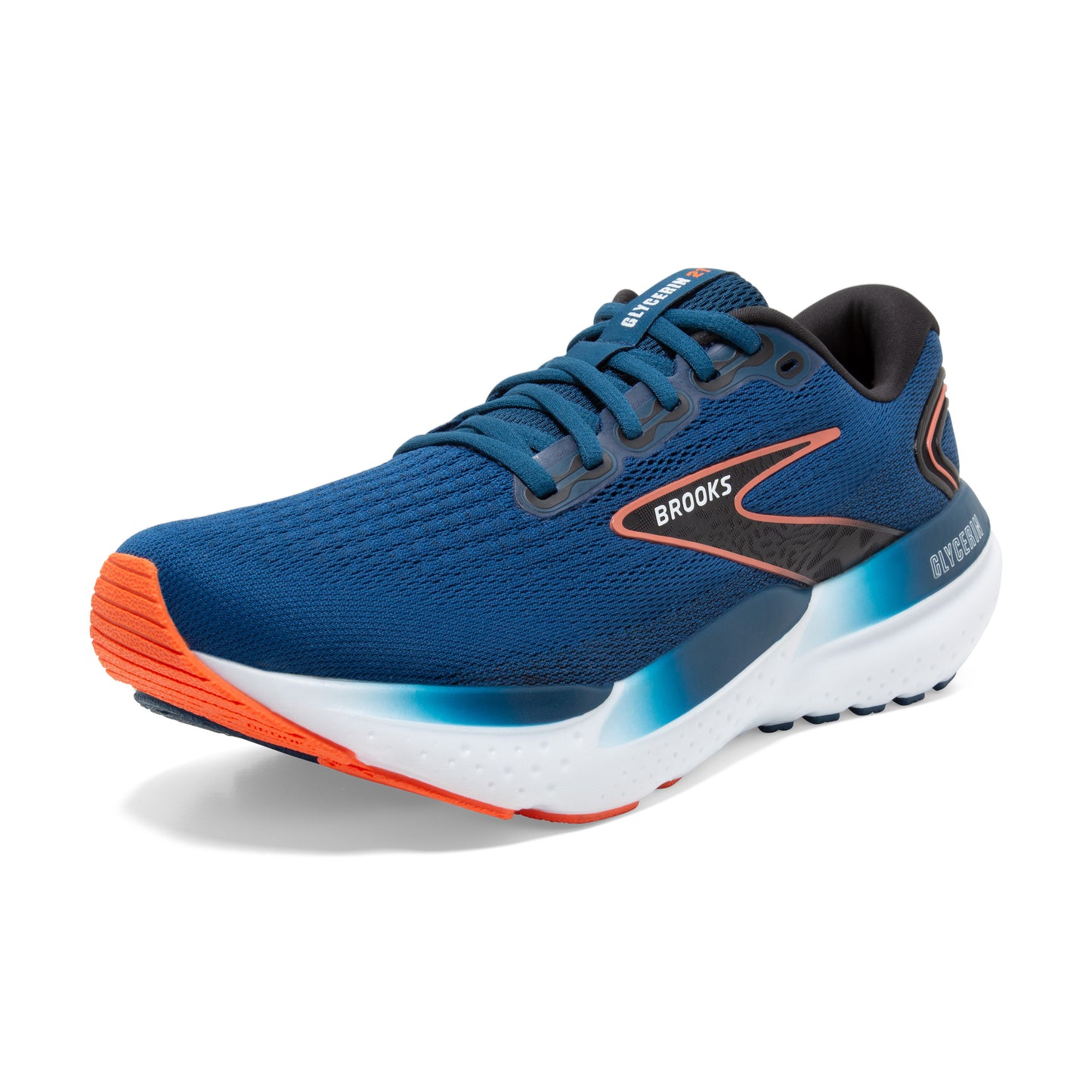 Men's Brooks Glycerin 21 Blue Opal/Black/Nasturtium