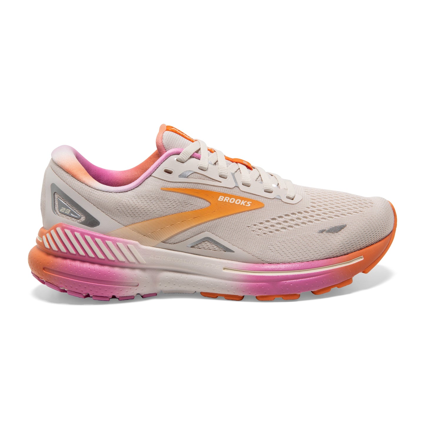 Women's Brooks Adrenaline GTS 23 White Sand/Sunset/Fuchsia