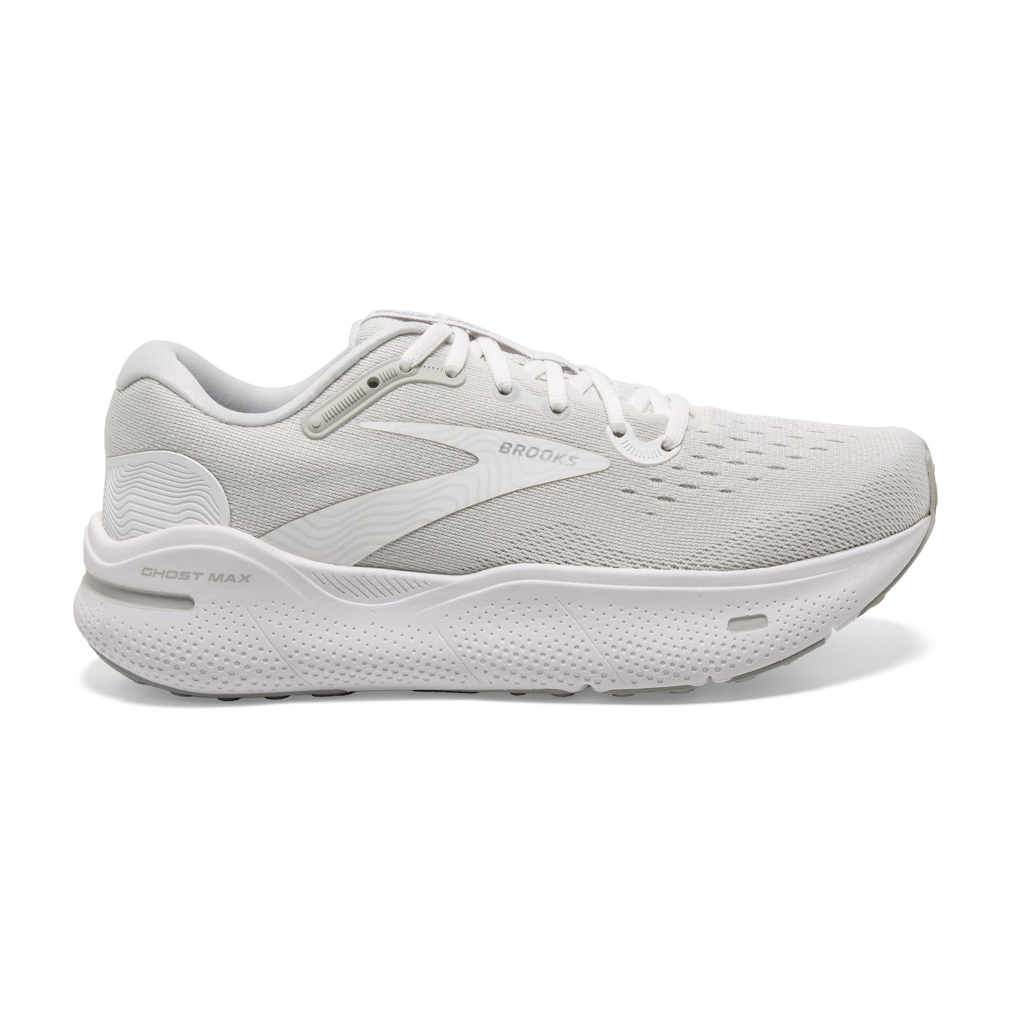 Women's Brooks Ghost Max White/Oyster/Metallic Silver